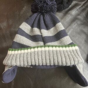 Striped Knit Pom-Pom Hat for Kids